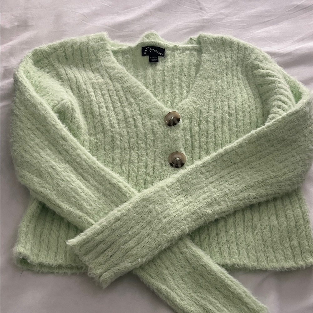 Art Class Mint Green Buttoned Cardigan